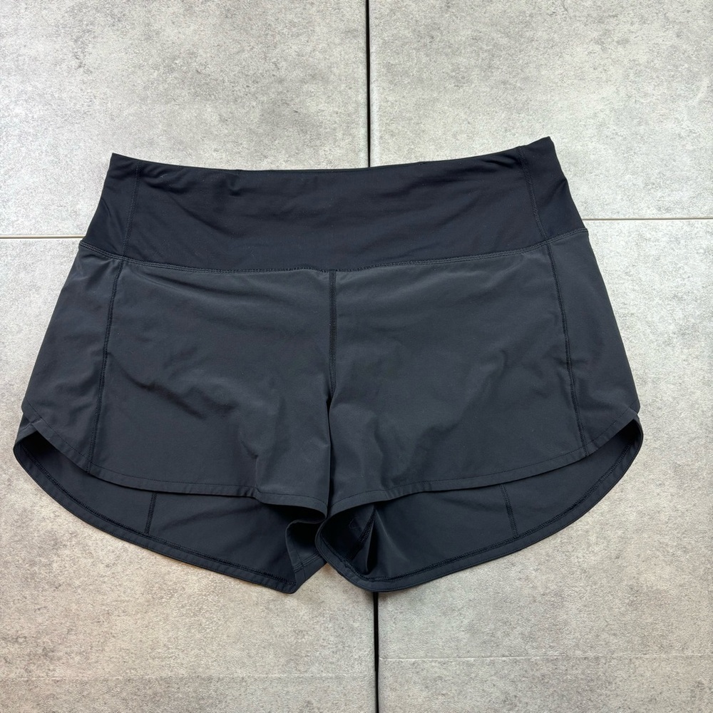 Lululemon Speed Up Short 4"  Inseam Womens 12 Tall Black Run Training Pockets